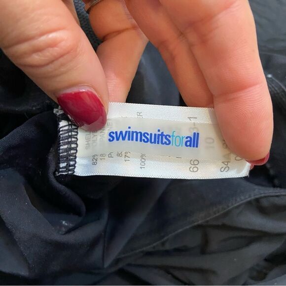 Swimsuits For All Brand Zebra Print and Black One Piece Swim Suit Size 10 - Picture 9 of 10